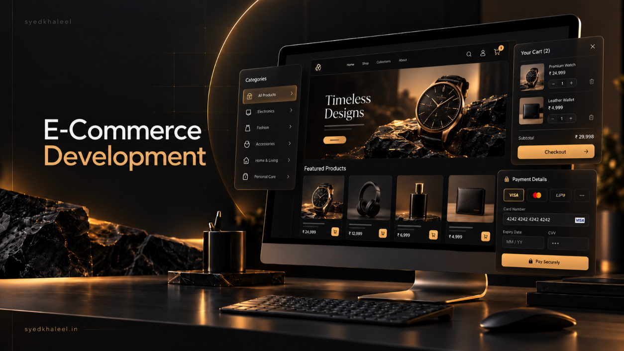 E-commerce website development and secure checkout solution